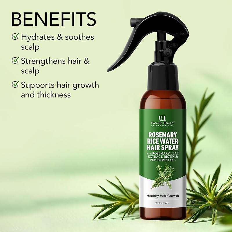 Botanic Hearth Rosemary & Rice Water Leave In Conditioner Spray for Hair Growth, 6.8 Fl Oz, Root Enhncer, Korean Scalp Treatment for Thinning Hair, Anti-Itch & Hair Strengthening Spray for Women & Men - Image 5