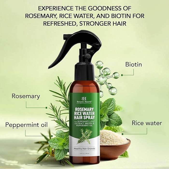 Botanic Hearth Rosemary & Rice Water Leave In Conditioner Spray for Hair Growth, 6.8 Fl Oz, Root Enhncer, Korean Scalp Treatment for Thinning Hair, Anti-Itch & Hair Strengthening Spray for Women & Men - Image 6