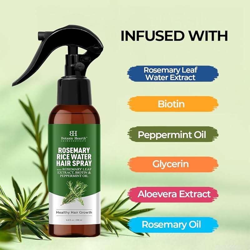 Botanic Hearth Rosemary & Rice Water Leave In Conditioner Spray for Hair Growth, 6.8 Fl Oz, Root Enhncer, Korean Scalp Treatment for Thinning Hair, Anti-Itch & Hair Strengthening Spray for Women & Men - Image 7