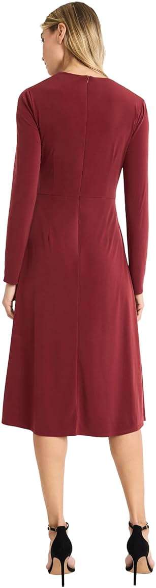 Maggy London Women's Long Sleeve Midi Dress with Draped Waist - Image 3