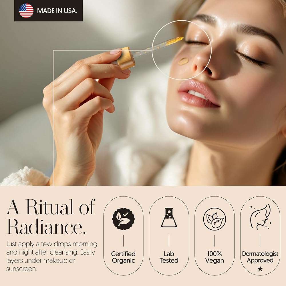 100% Organic Tsubaki Face Oil & Under-Eye Serum. Jojoba, Calendula, & Rice Bran - Hydrating & Brightening for Glowing Skin, Dark Spots & Even Skin Tone, Moisturizing Anti Aging Serum by Finally - Image 6