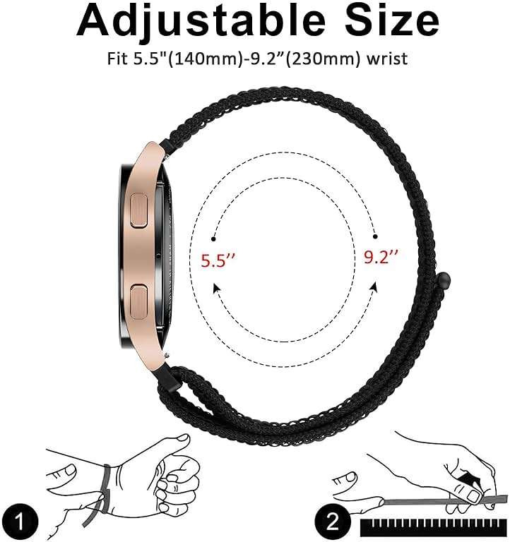 Meliya for Garmin Forerunner 165/245/55 Band, 20mm Nylon Replacement Band for Forerunner 55/158/165/245/645/Galaxy Watch 6/5/4/Vivoactive 3/5/Venu Sq Music - Image 3