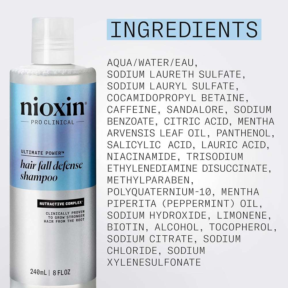 Nioxin Hair Fall Defense Shampoo | Activates Hair Follicles for Visibly Less Hair Loss| With Lauric Acid, Caffeine, Niacinamide and Sandalore - Image 6