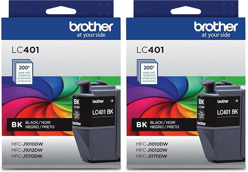Brother Ink Cartridge, Black, LC401BK, Standard Yield | Pack of 2 - Image 1