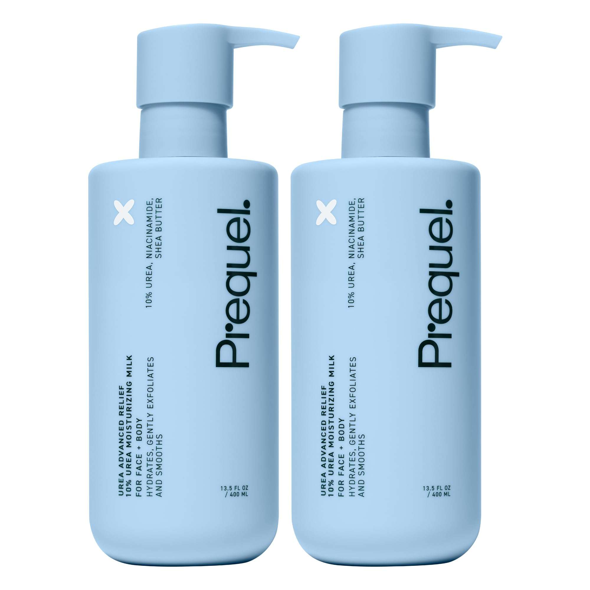 Prequel Skin Urea 10% Moisturizing Lotion for Face & Body, Unscented, Hydrating Cream for Extremely Dry & Sensitive Skin, 6.75 fl oz, Pack of 2 - Image 1