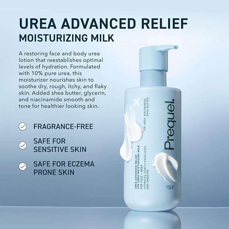 Prequel Skin Urea 10% Moisturizing Lotion for Face & Body, Unscented, Hydrating Cream for Extremely Dry & Sensitive Skin, 6.75 fl oz, Pack of 2 - Image 2