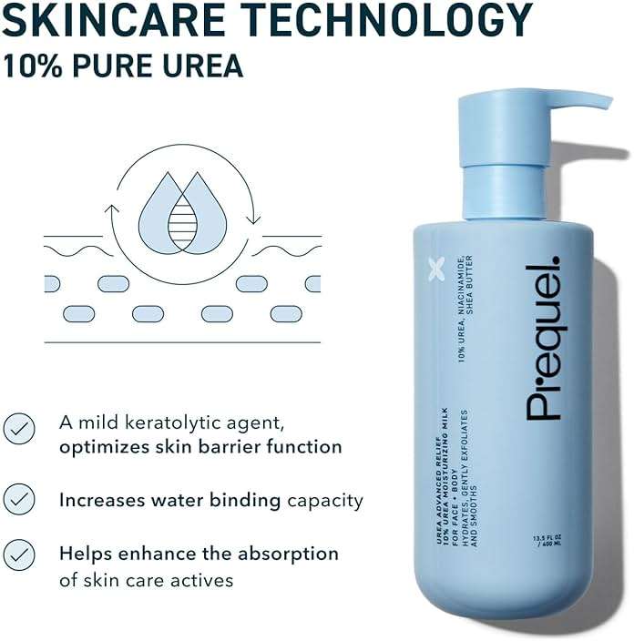 Prequel Skin Urea 10% Moisturizing Lotion for Face & Body, Unscented, Hydrating Cream for Extremely Dry & Sensitive Skin, 6.75 fl oz, Pack of 2 - Image 4