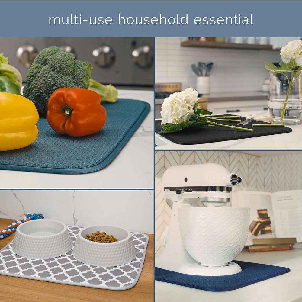 S&T INC. Dish Drying Mat XL, 18” x 24”, Absorbent Microfiber Kitchen Counter Mat, Dish Drying Pad for Dishes, Utensils, Pots and Pans, Extra Large, Sage Green - Image 7