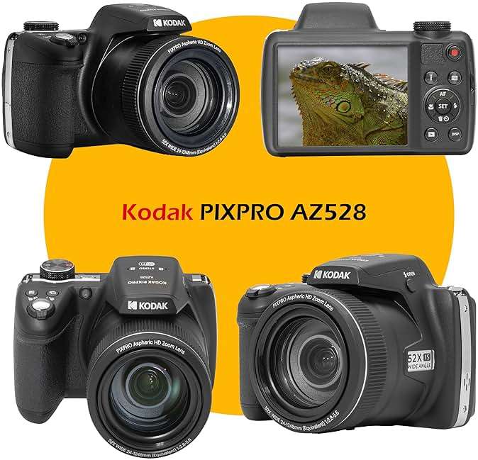 Kodak PIXPRO AZ528 16 MP Full HD Video Digital Camera (Black) with 52x Optical Zoom Bundle with Accessories Including Protective Camera Case, Battery & Charger, 32GB SD Card, Tripod and More - Image 3