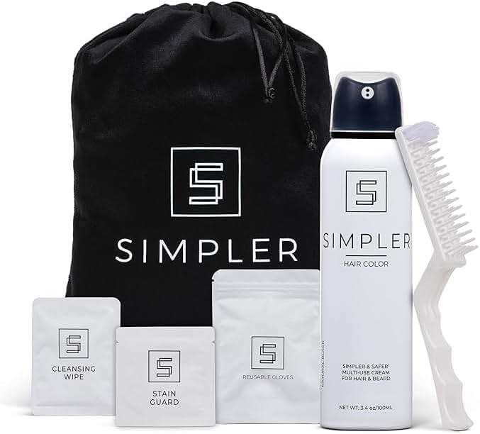 Simpler Men's Hair Color Kit - Full Gray Coverage - Natural Black & Beard Dye - Easy Application for 100% Gray Hair - Natural Black - Image 1