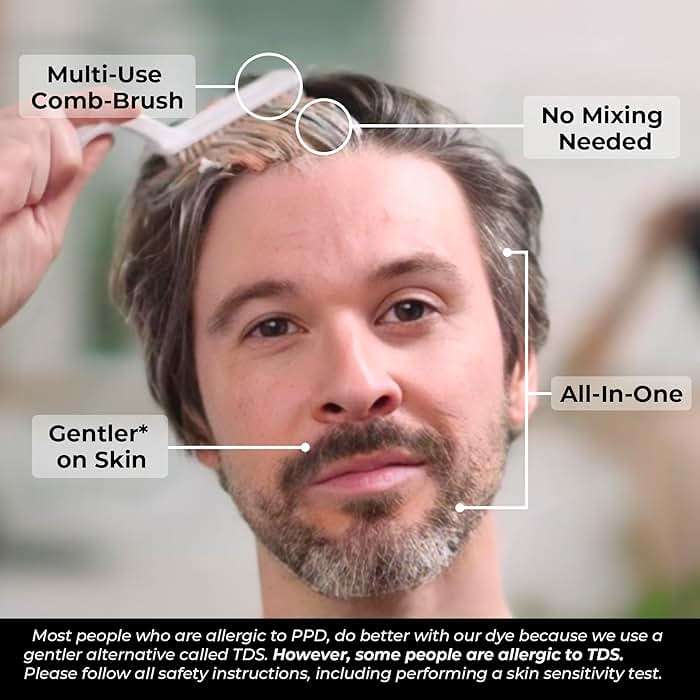 Simpler Men's Hair Color Kit - Full Gray Coverage - Natural Black & Beard Dye - Easy Application for 100% Gray Hair - Natural Black - Image 4