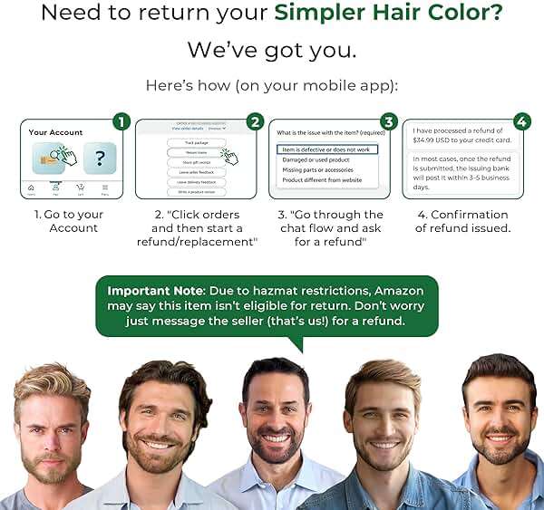 Simpler Men's Hair Color Kit - Full Gray Coverage - Natural Black & Beard Dye - Easy Application for 100% Gray Hair - Natural Black - Image 9