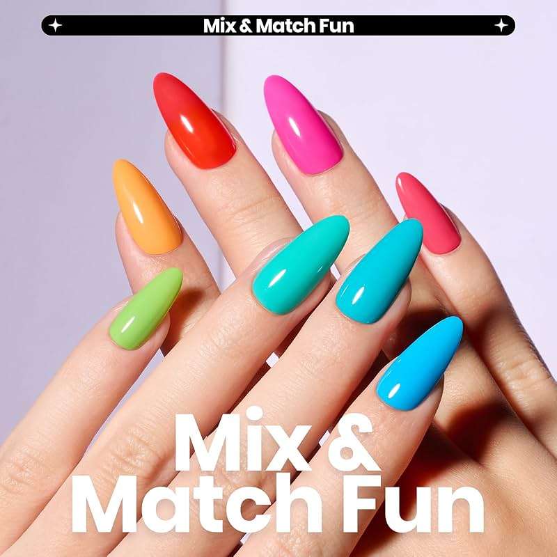 Beetles Cocktails Neon Nail Polish Set, 12 Colors Quick Dry Regular Polish Kit Hot Pink Green Blue Yellow Red, Spring Gift for Women - Image 3