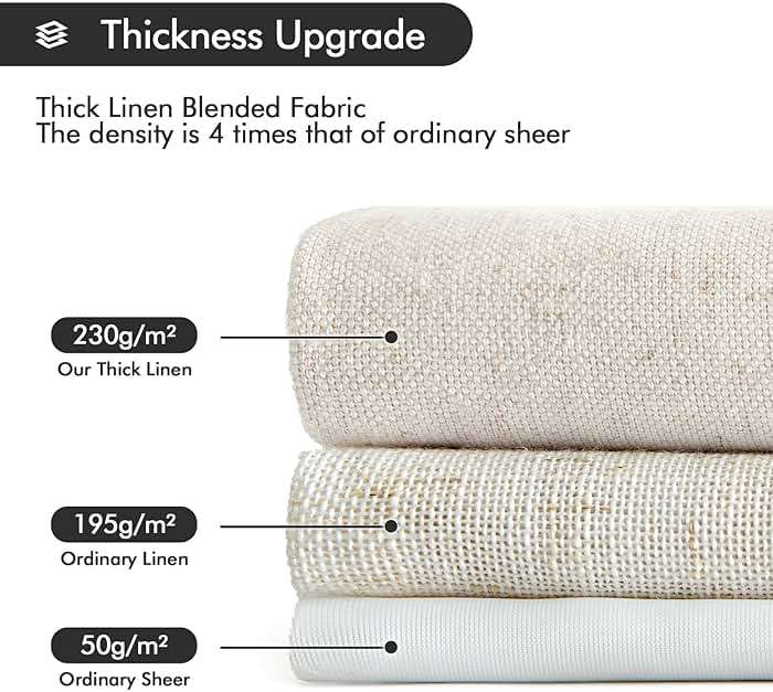 MIULEE Non-See-Through Privacy Linen Curtains 2 Panels, Light Filtering Window Curtains Farmhouse Textured Back Tab Semi Sheer Drapes for Bedroom Living Room, 52 x 90 Inches Long, Natural White - Image 5