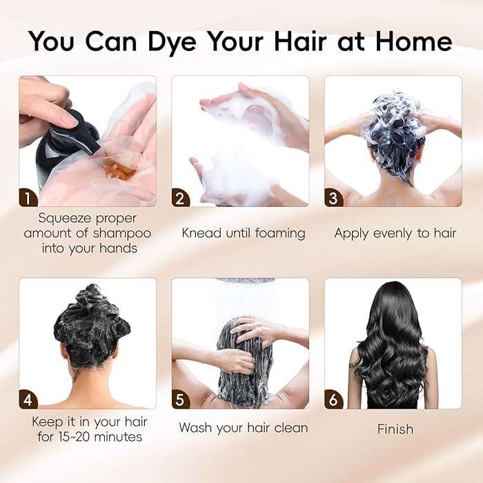 IIIMEIDU Black Hair Dye Shampoo 3 in 1, Natural Hair Dye Semi Permanent Hair Color, Gray Hair Cover Up, Ginger Essence shampoo for Color Treated Hair for Women and Men (500ml) 1 - Image 4