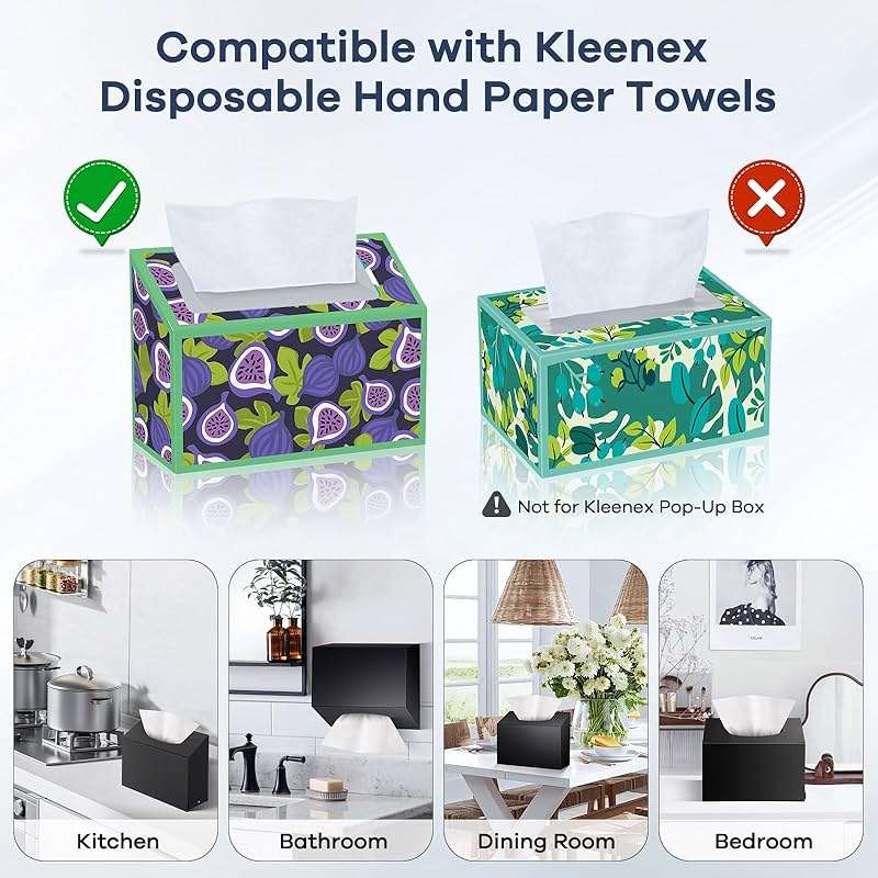 Acrylic Hand Towel Box Cover Compatible with Kleenex Disposable Hand Towels Wall-Mounted Paper Towel Dispenser Suitable for Tabletop, Bathroom, Car, and Office Use Valentine's Day Gifts (Black) - Image 5
