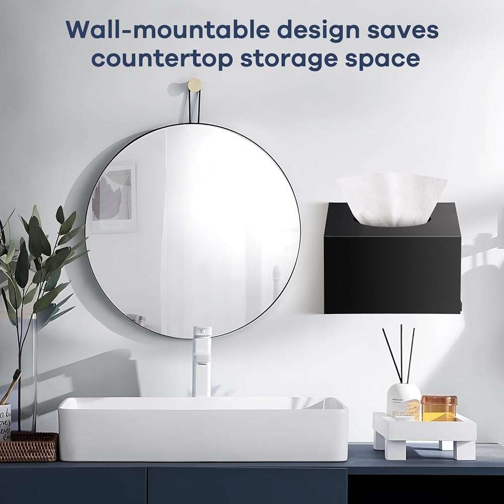 Acrylic Hand Towel Box Cover Compatible with Kleenex Disposable Hand Towels Wall-Mounted Paper Towel Dispenser Suitable for Tabletop, Bathroom, Car, and Office Use Valentine's Day Gifts (Black) - Image 7