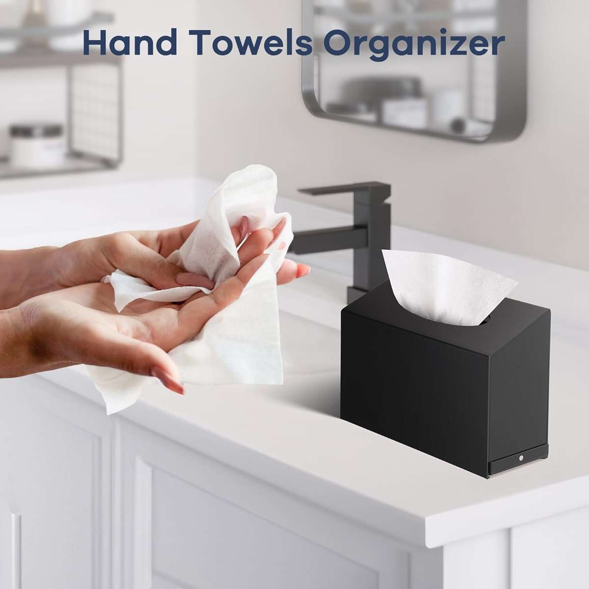 Acrylic Hand Towel Box Cover Compatible with Kleenex Disposable Hand Towels Wall-Mounted Paper Towel Dispenser Suitable for Tabletop, Bathroom, Car, and Office Use Valentine's Day Gifts (Black) - Image 8