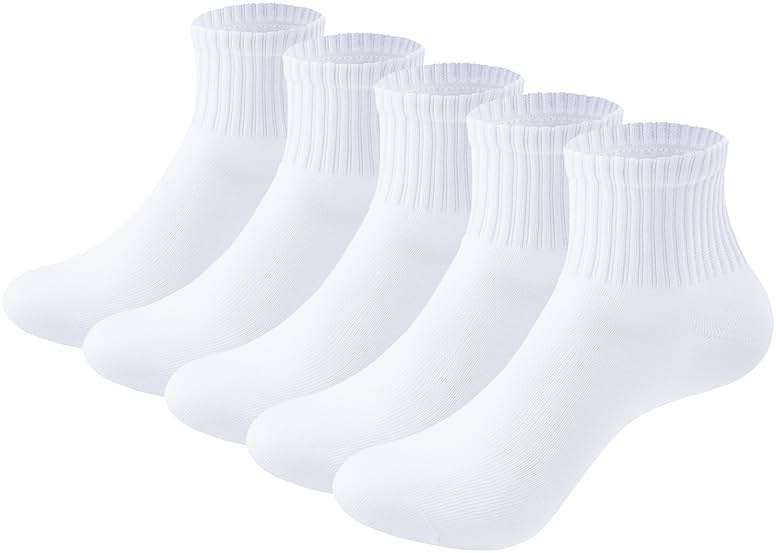 RICOTNSOCS Womens Athletic Cotton Quarter Crew Socks - Just Right Thickness, Soft & Breathable, Value 5/7 Packs for Gym - Image 1