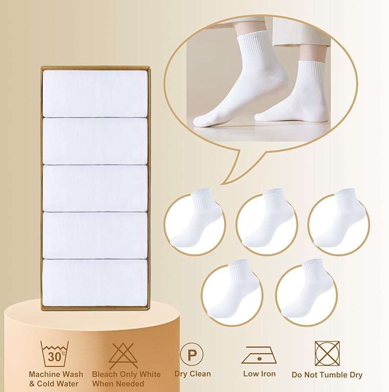RICOTNSOCS Womens Athletic Cotton Quarter Crew Socks - Just Right Thickness, Soft & Breathable, Value 5/7 Packs for Gym - Image 5