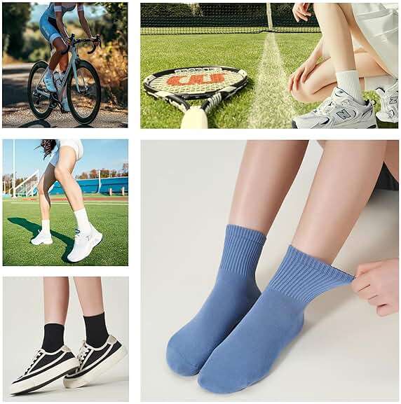 RICOTNSOCS Womens Athletic Cotton Quarter Crew Socks - Just Right Thickness, Soft & Breathable, Value 5/7 Packs for Gym - Image 6