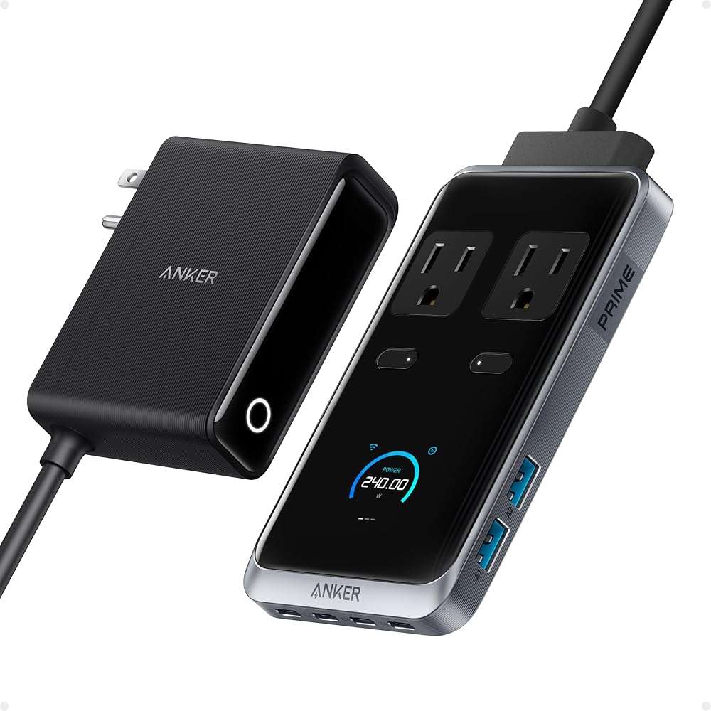 Anker Prime USB C to USB C Cable, 240W 6 ft &Anker Prime Charging Station, 240W Max 8-in-1 USB C Power Strip - Image 2