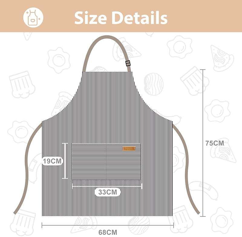 VALOME 2 Pack Kitchen Aprons, Apron for Cooking with 2 Pockets, Unisex Adjustable Neck Strap Chef Aprons for Men Women - Image 2