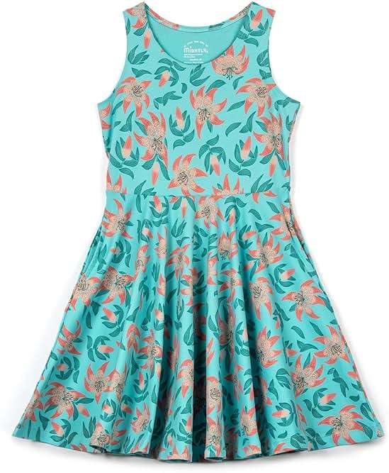 Mightly Girls' Sleeveless Skater Dress | Organic Cotton Fair Trade Certified Toddler and Kids Clothes - Image 1