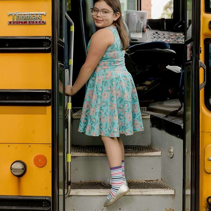 Mightly Girls' Sleeveless Skater Dress | Organic Cotton Fair Trade Certified Toddler and Kids Clothes - Image 4