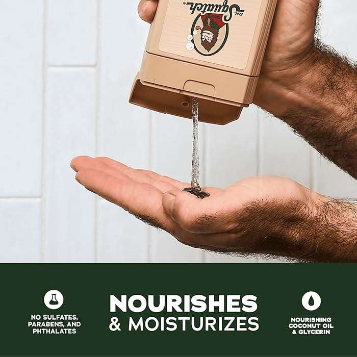 Dr. Squatch Natural Men's Body Wash Shower Gel - Cleansing, Nourishing, Long Lasting Scent, Moisturizing Body Wash for Men - Pine Tar + Wood Barrel Bourbon (14 oz, 2-Pack) - Image 3
