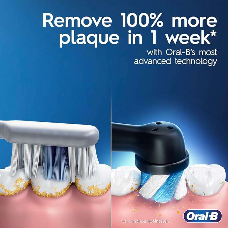 Oral-B iO Deep Clean + Protect Rechargeable Electric Toothbrush, Black, iO Series 7, 2 Replacement Brush Heads, Charging Travel Case (package may vary) - Image 9