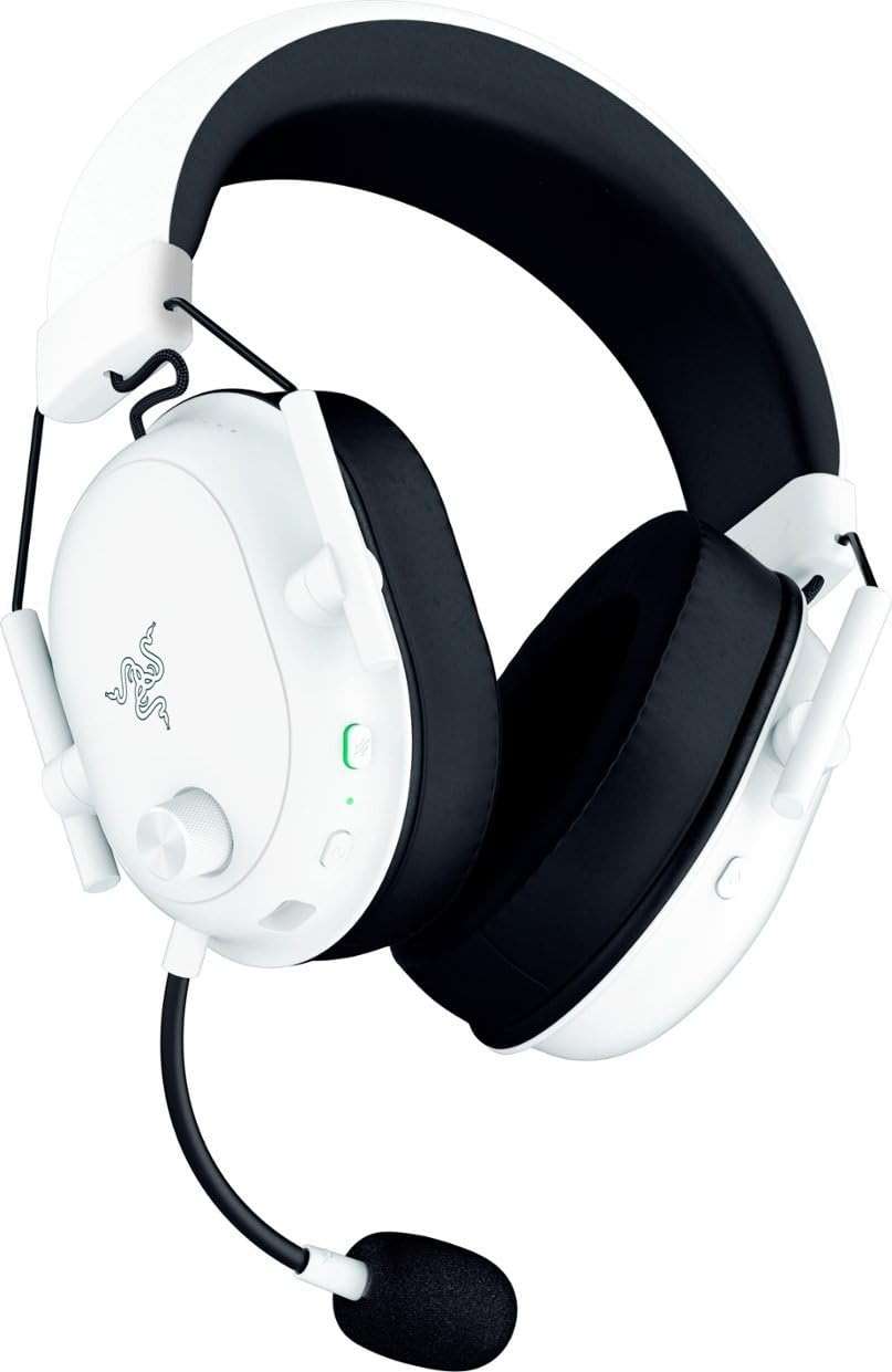 Razer BlackShark V2 HyperSpeed Wireless Gaming Headset - THX Spatial Audio - Bendable Mic - 50mm Drivers - 2.4GHz, Bluetooth or USB - 70 Hr Battery w/USB Type C Charging - White (Renewed) - Image 2
