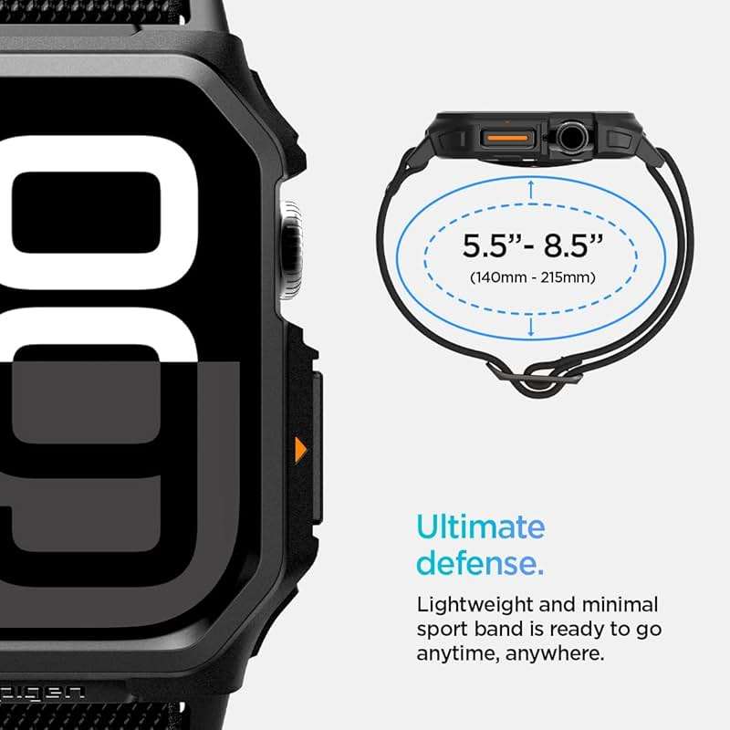 Spigen for Apple Watch Band, Lite Fit Pro Case and Strap Compatible with Ultra, Series Durable TPU Cover with Lightweight Fabric Strap - Image 4
