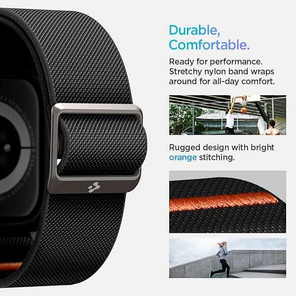 Spigen for Apple Watch Band, Lite Fit Pro Case and Strap Compatible with Ultra, Series Durable TPU Cover with Lightweight Fabric Strap - Image 6