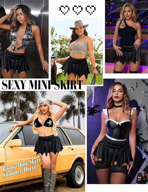 Avidlove Mini Skirt Flowy Stretchy Hem Sexy Y2k Asymmetrical Skirt with Drawstring Ruched Bow Beach Short Skirt - Image 2