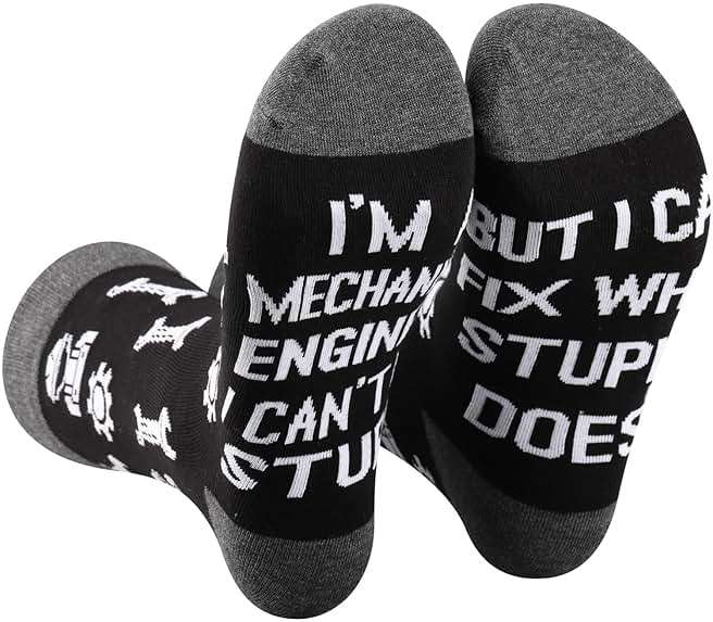 PXTIDY 2 Pairs Mechanical Engineer Socks - Mechanical Engineering Gift - Image 1