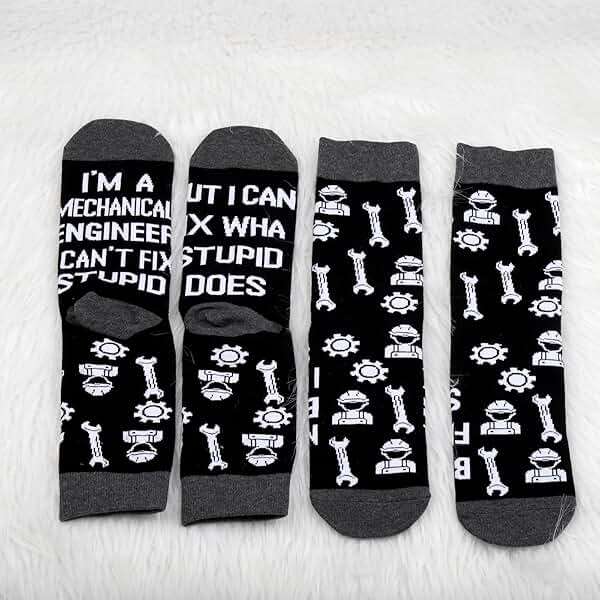 PXTIDY 2 Pairs Mechanical Engineer Socks - Mechanical Engineering Gift - Image 2