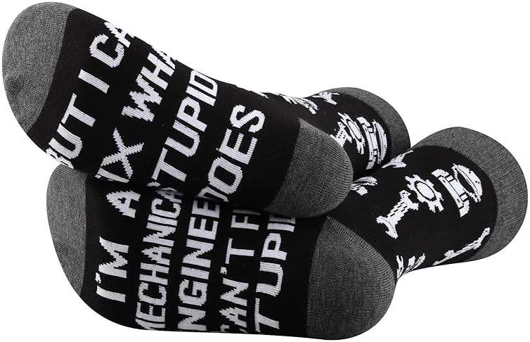 PXTIDY 2 Pairs Mechanical Engineer Socks - Mechanical Engineering Gift - Image 3