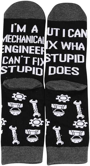 PXTIDY 2 Pairs Mechanical Engineer Socks - Mechanical Engineering Gift - Image 4