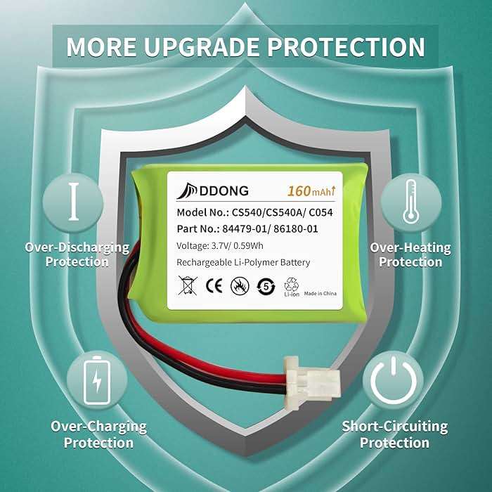 DDONG CS540A CS540 C054 Battery 160mAh for Plantronics 86180-01 84479-01 Headset Battery Replacement - Image 5