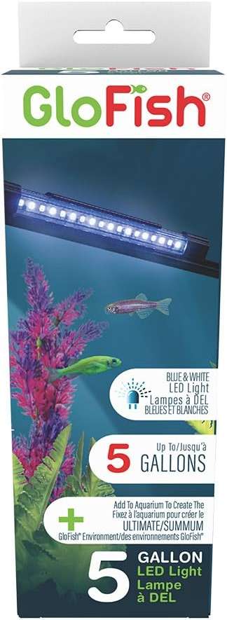 GloFish 6-Inch LED Light Stick for Fish Aquariums Up to 5 Gallons, 1 Count, with White and Blue LED Lights - Image 1