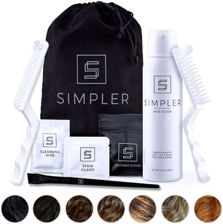 Simpler Hair Color Natural Black Mustache and Beard Upgraded Brush Kit with 3 Brushes Included for Precision Application - Gentler, Ammonia Free Beard Dye for Men w/Aloe Vera, Avocado Oil & More. - Image 1
