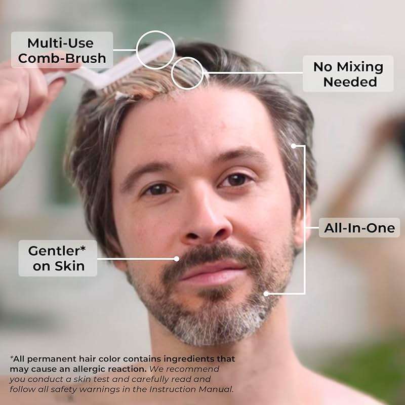 Simpler Hair Color Natural Black Mustache and Beard Upgraded Brush Kit with 3 Brushes Included for Precision Application - Gentler, Ammonia Free Beard Dye for Men w/Aloe Vera, Avocado Oil & More. - Image 4