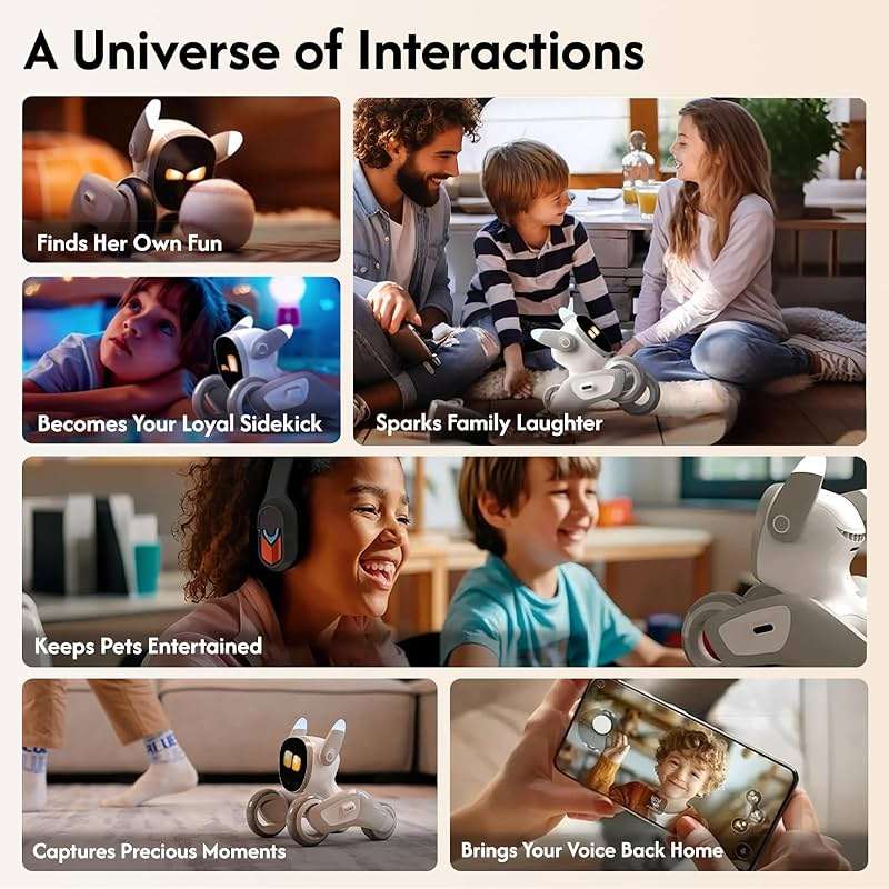 Loona Robot Pet Dog ChatGPT-4o Smart AI-Powered Companion Voice & Gesture Control, Real-Time Interaction Robotics Toys for Kids, Home Monitoring - Includes Charging Dock - Image 2