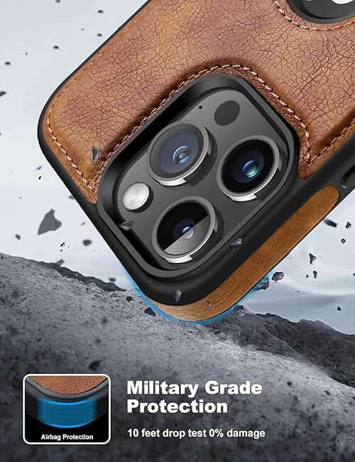 WTCASE Magnetic for iPhone 16 Pro Max Leather Case,Built-in Invisible Stand [Compatible with Magsafe] Protective Slim Kickstand Phone Cover Compatible with iPhone 16 Pro Max (2024) 6.9" (Brown) - Image 6