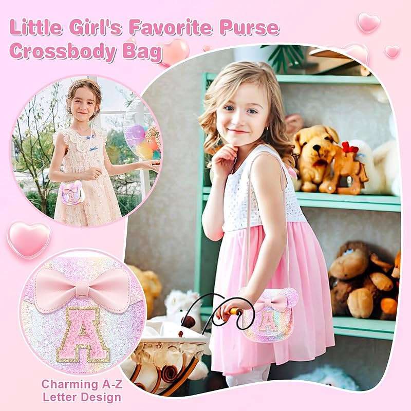 Little Girl Toddler Purse - Cute Mouse Ear Bow Crossbody Bag for 2-8 Year Olds - Birthday Gift - Image 6