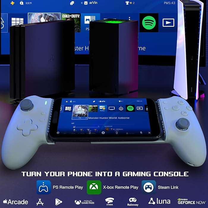 arVin USB C Mobile Gaming Controller for iPhone 17/16/15 Series & Android (USB-C) Plug & Play - Remote Play for PS5/PS4/Xbox/PC Consoles, Cloud Game, Emulator, with Hall Effect Joysticks/Turbo/Back keys - Image 2