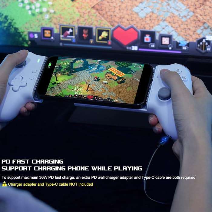 arVin USB C Mobile Gaming Controller for iPhone 17/16/15 Series & Android (USB-C) Plug & Play - Remote Play for PS5/PS4/Xbox/PC Consoles, Cloud Game, Emulator, with Hall Effect Joysticks/Turbo/Back keys - Image 6
