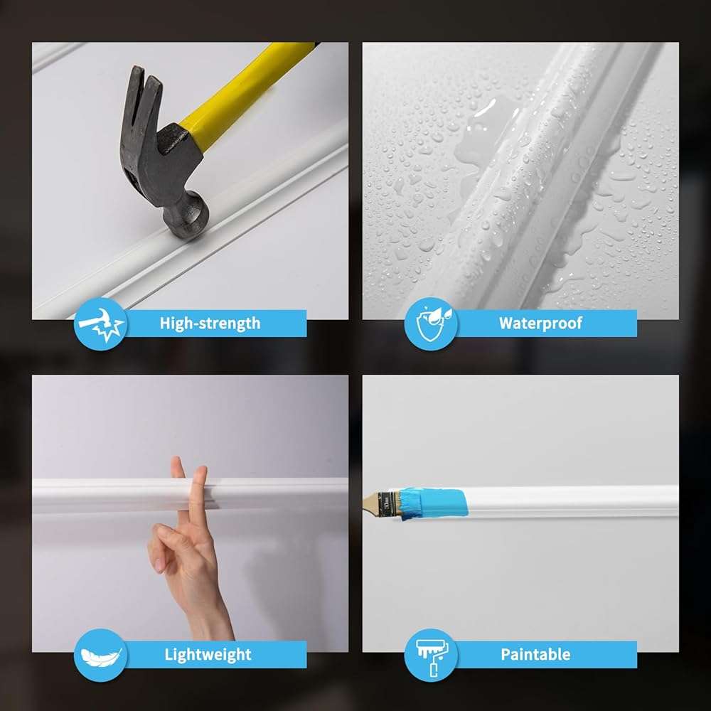 Art3d Pre-Cut Wall Molding Set of 6 pcs, Ready-to-Assemble Wainscoting Panels for Interior Wall Décor Living Room Bedroom Accent Wall - Installed with Glue, 3 Top 3 Bottom - Image 5