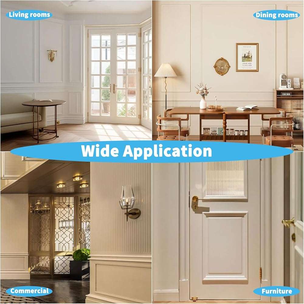Art3d Pre-Cut Wall Molding Set of 6 pcs, Ready-to-Assemble Wainscoting Panels for Interior Wall Décor Living Room Bedroom Accent Wall - Installed with Glue, 3 Top 3 Bottom - Image 9